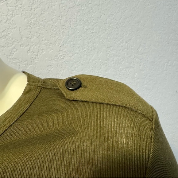 Helmut Lang Bodycon Olive Green Silk Midi Dress - Picture 5 of 8